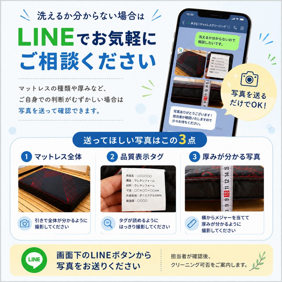 丸洗いできるウレタンマットレスクリーニング